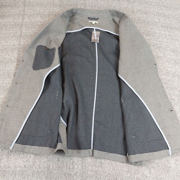 Carbon 2 Cobalt Mens Large Houndstooth Blazer Jacket Pockets Unstructured 111078 - Picture 9 of 11